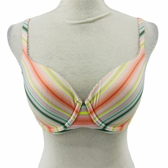 Victoria’s Secret Body by Victoria Lined Perfect Full Coverage Colorful Stripe - Picture 1 of 9